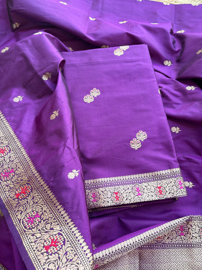 Purple katan by katan meenadar suit set