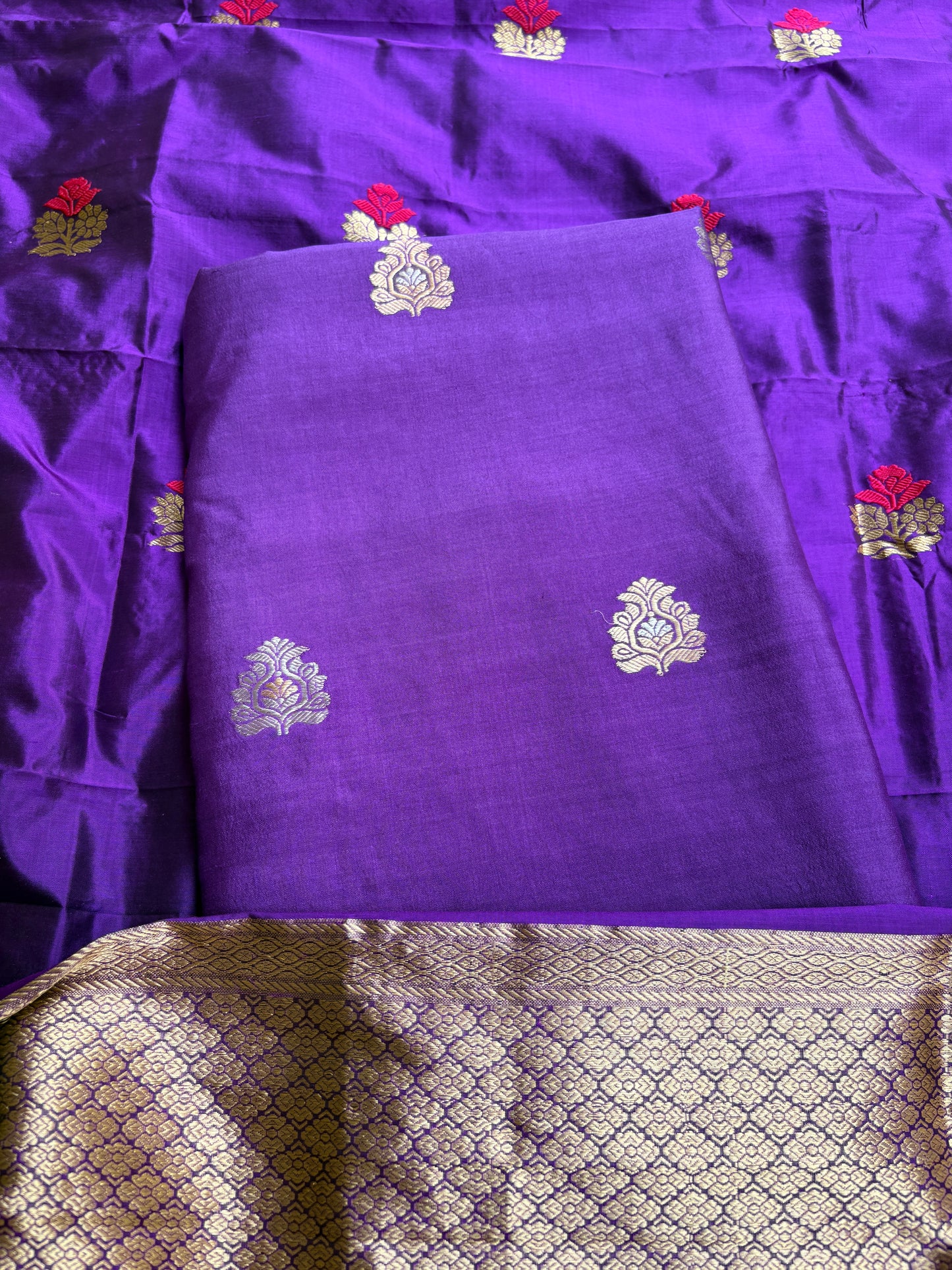 Purple Chiniya Katan kadhwa suit set