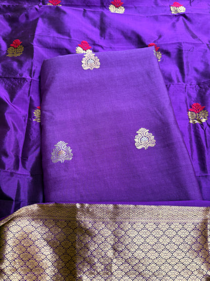 Purple Chiniya Katan kadhwa suit set