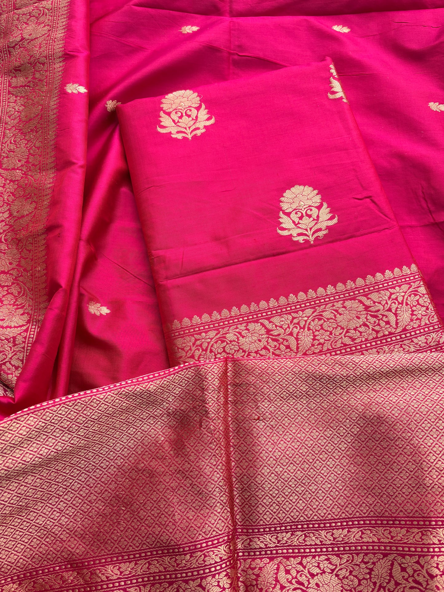 Pink katan by katan kadhwa silk suit set