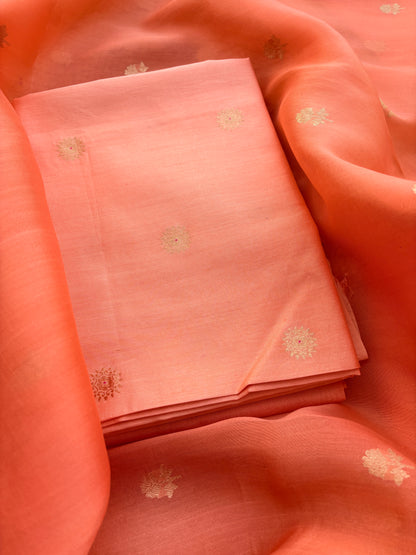 Peach kora Chiniya suit set