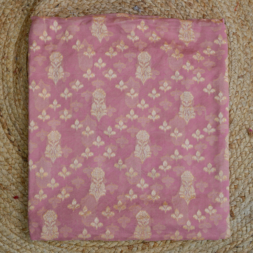 Pink Khaddi georgette suit with rangkat dupatta