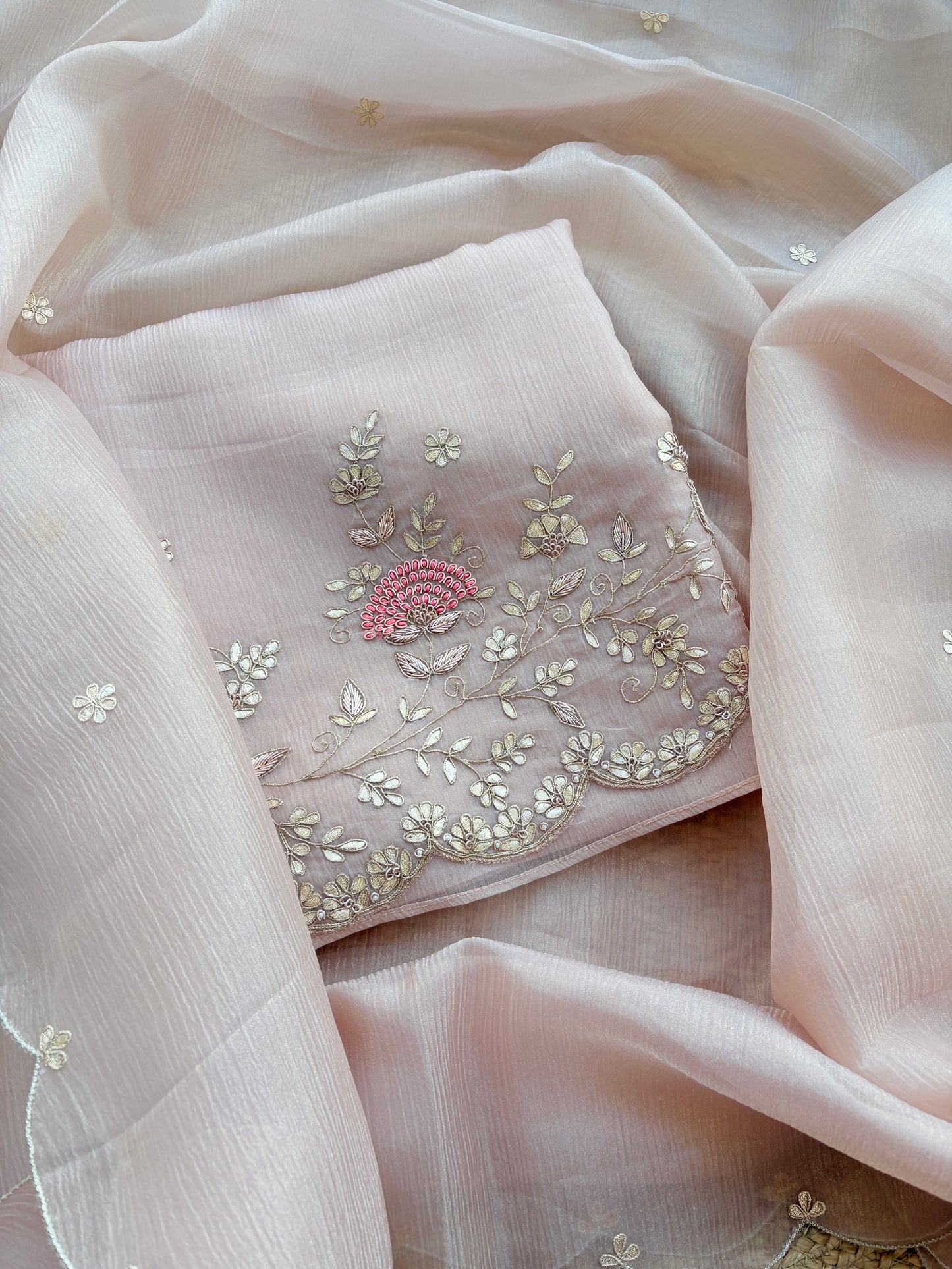 Pink crush tissue pitt work suit set