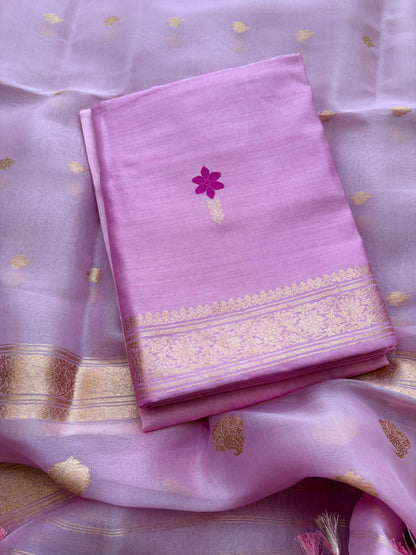 Pink Chiniya kora meenadar suit set