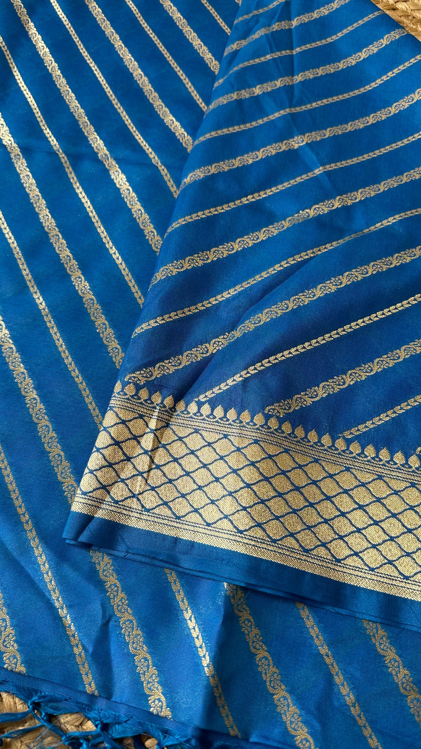 Blue premium Banarasi silk dupatta