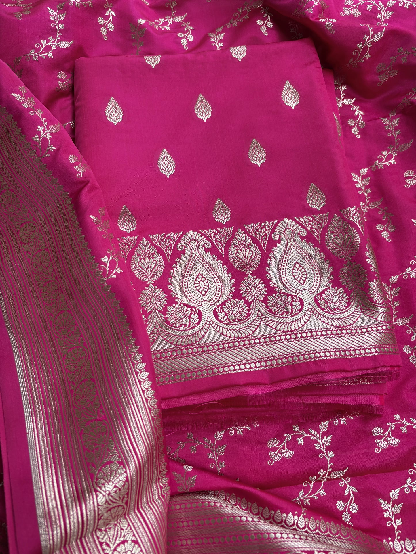 Pink mashru silk suit set