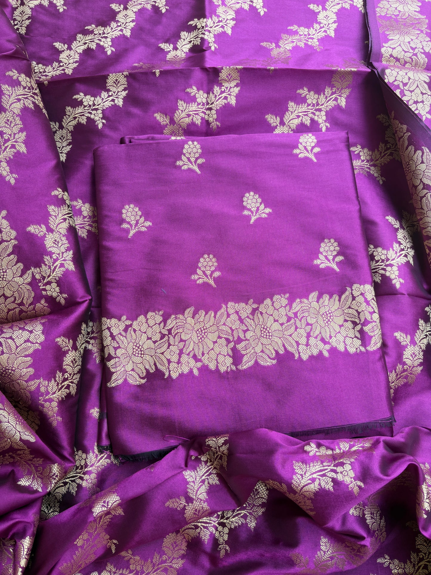 Magenta premium silk 3 piece suit set