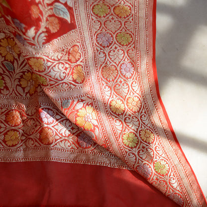 Red Khaddi georgette dupatta