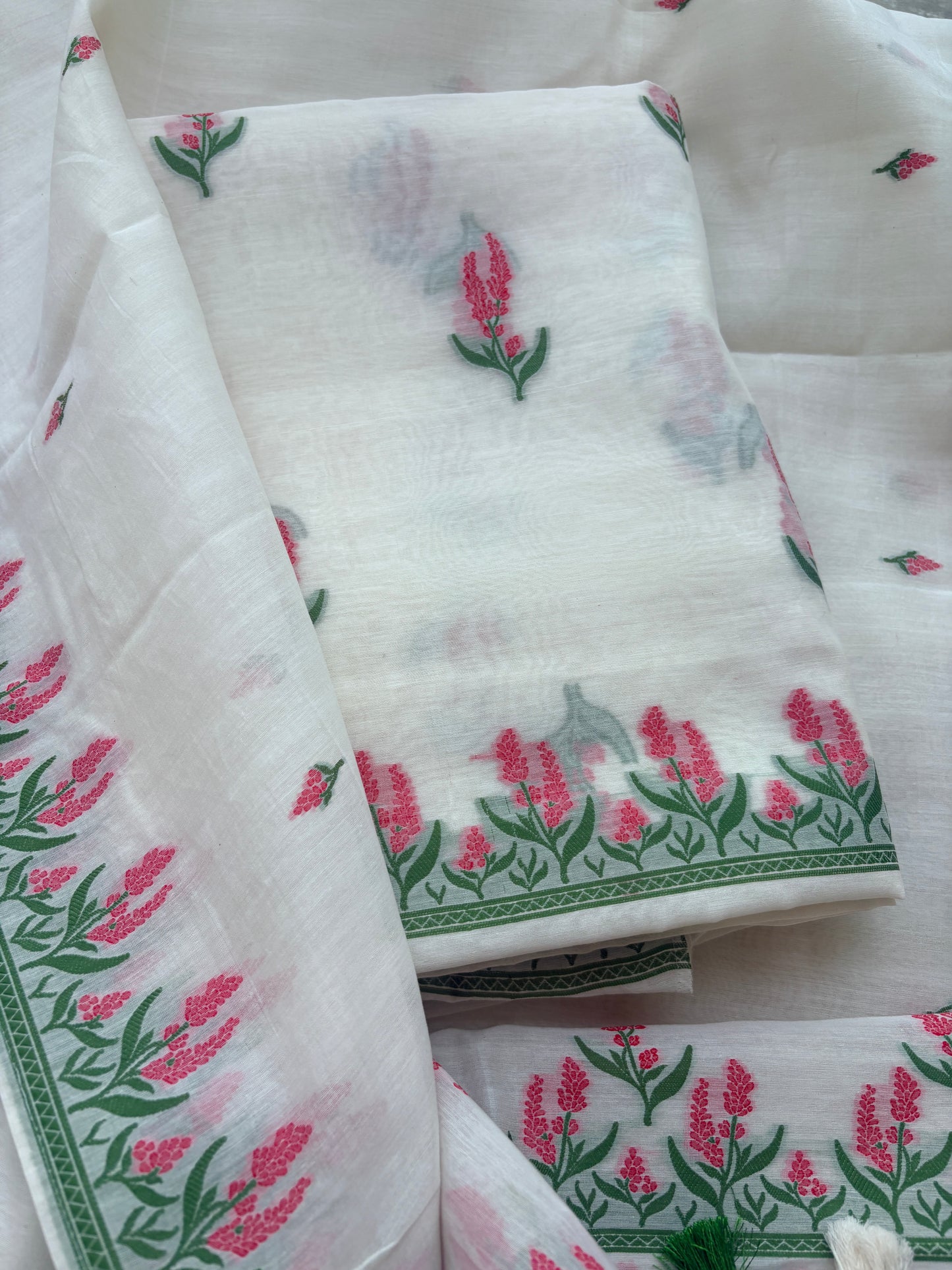 White base Resham weaving suit set