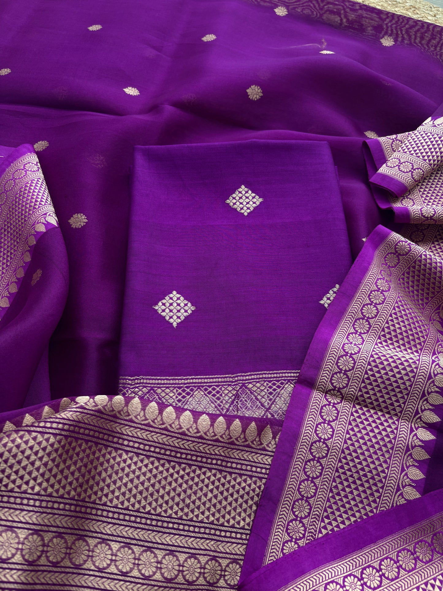 Purple Chiniya kora suit set