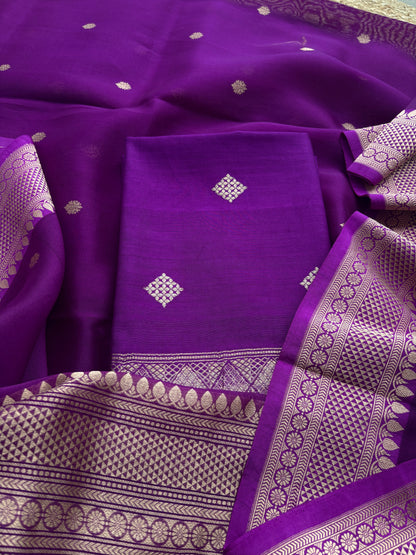 Purple Chiniya kora suit set