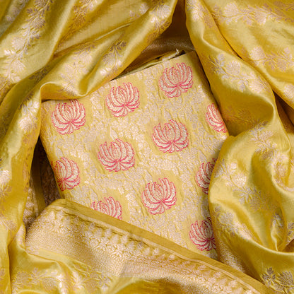Lime green brocade silk suit set