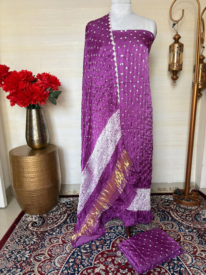 Lavender bandhani suit set