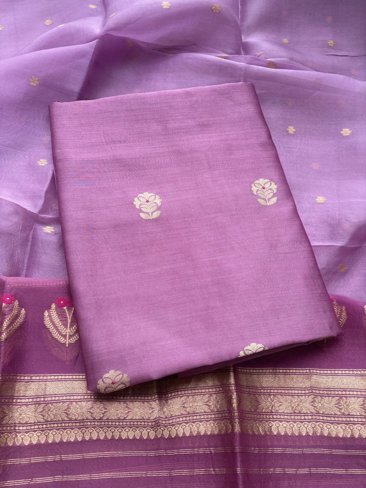 Lavender purple Chiniya silk suit set