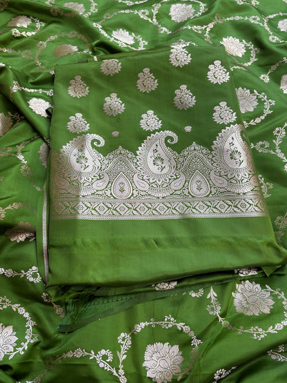 Green mashru silk 3 piece suit set