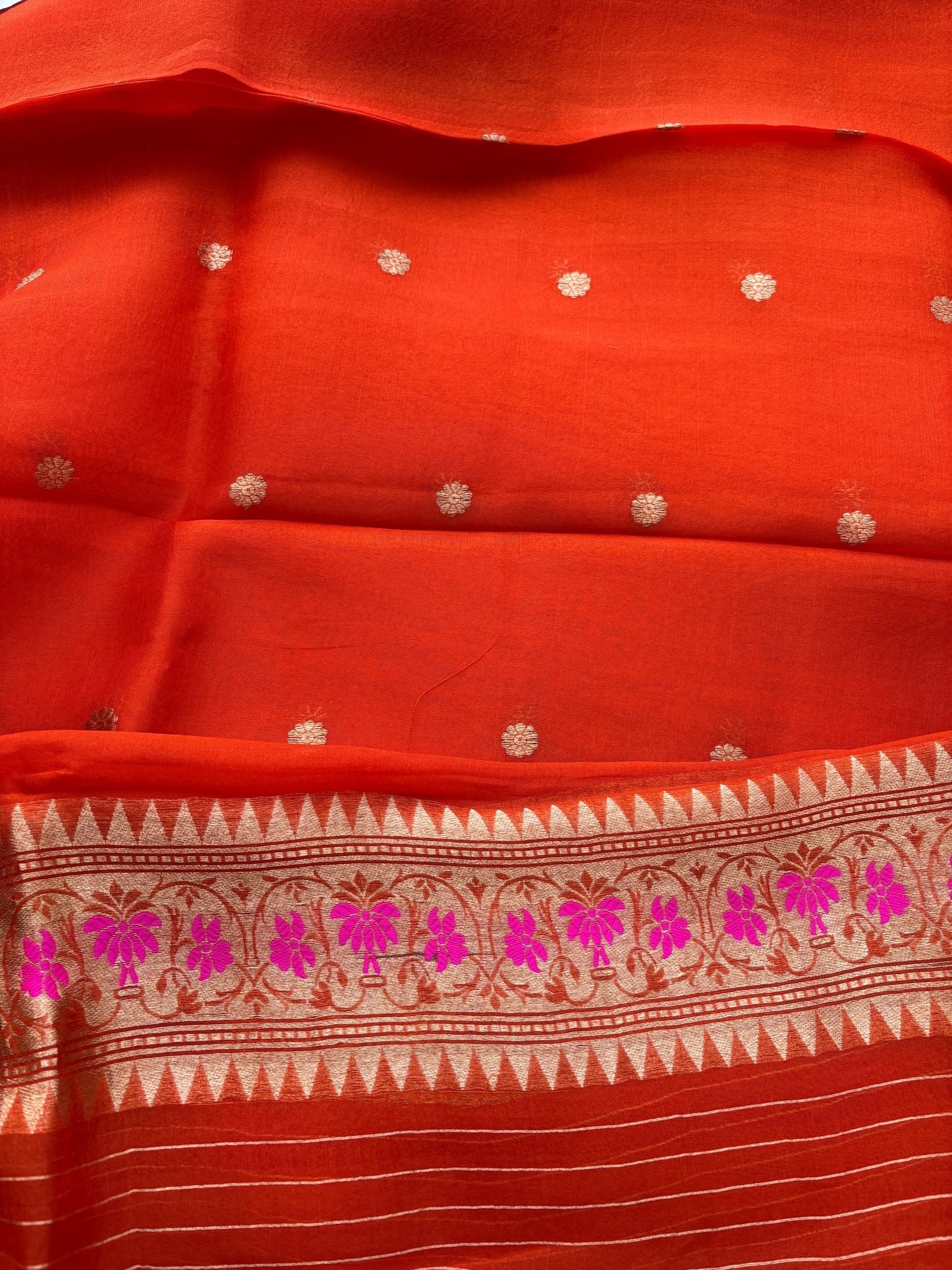 Orange Kora Chand Tara suit set
