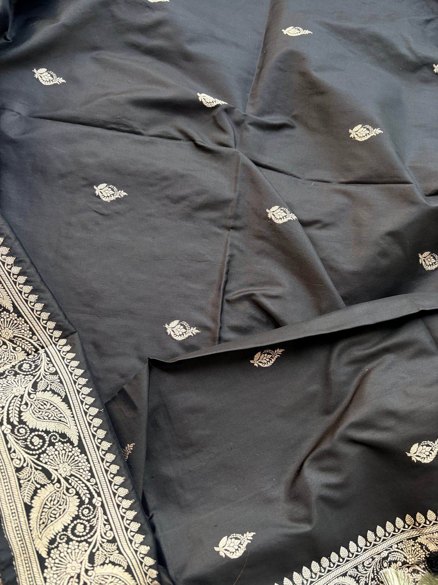 Black Katan by katan silk meenadar suit set