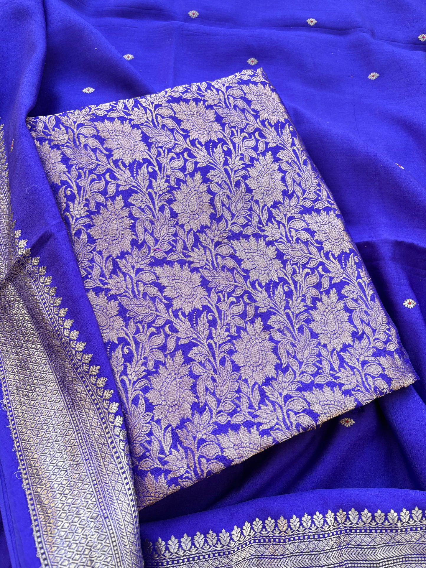 Purple mango silk kadhwa suit set
