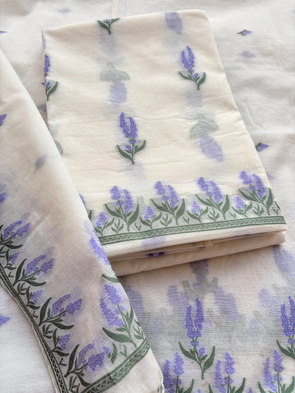 White base Chanderi weaving suit set