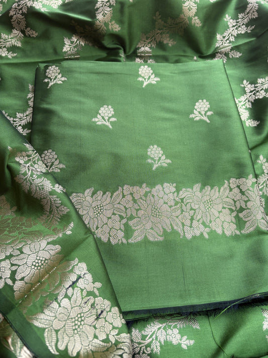 Green premium silk 3 piece suit set