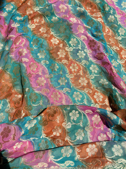 Green Khaddi georgette suit set