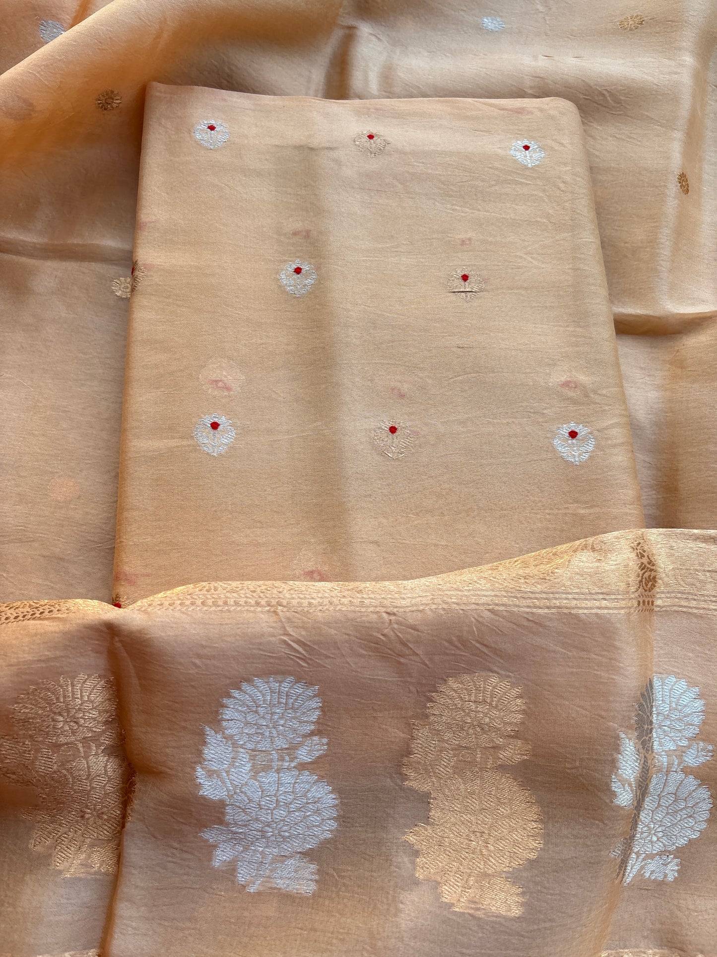 Cream/ beige  kora kadhwa suit set