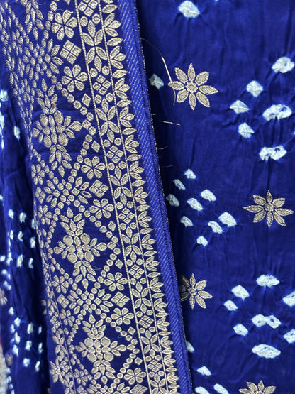 Blue bandhani suit set