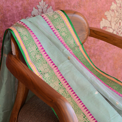 Green kora tissue dupatta