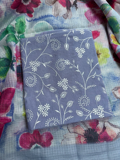 Blue cotton Kota doriya suit set
