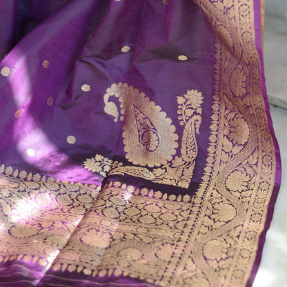 Wine katan silk kadhwa dupatta
