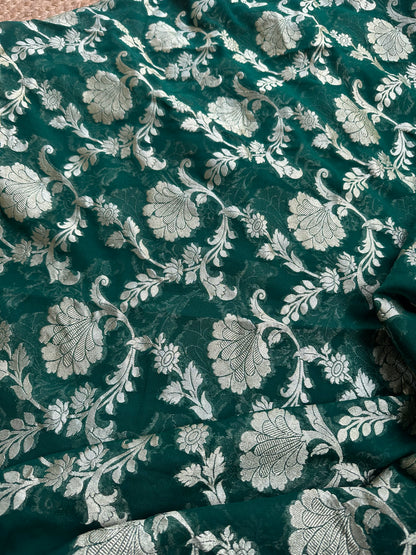 Green khaddi georgette dupatta