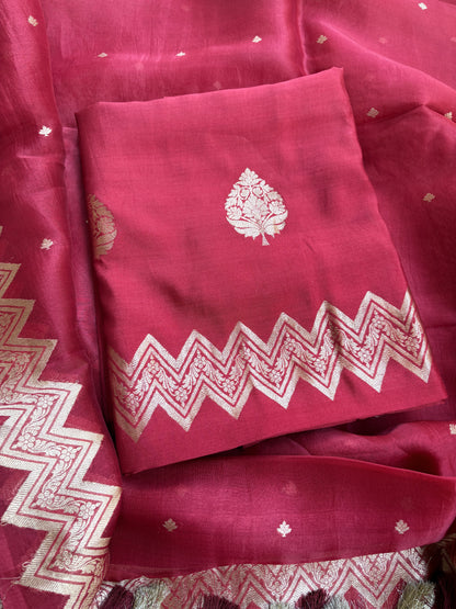 Red maroon Chiniya kora suit set