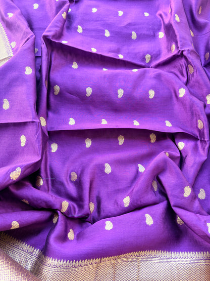 Magenta purple Chiniya silk suit set