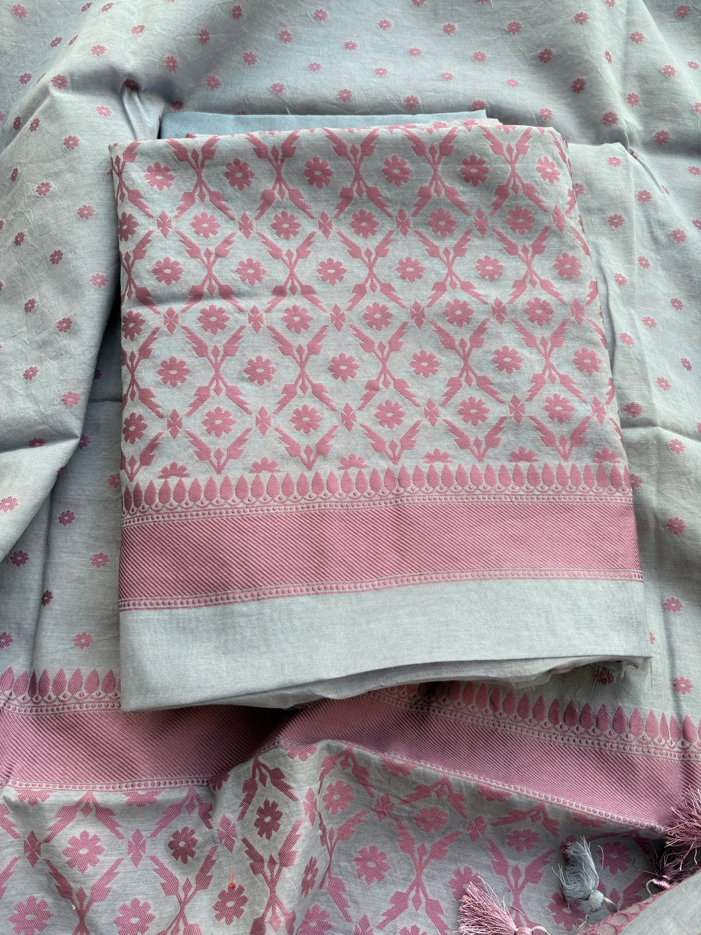 Light blue Chanderi handwoven suit set