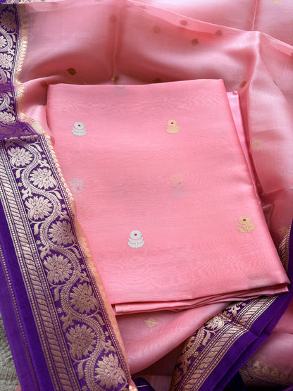 Pink lavender kora shaded suit set