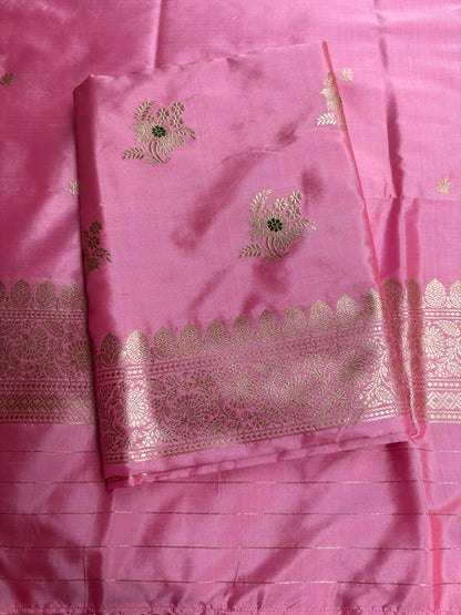 Pink Katan  by katan silk meenadar suit set
