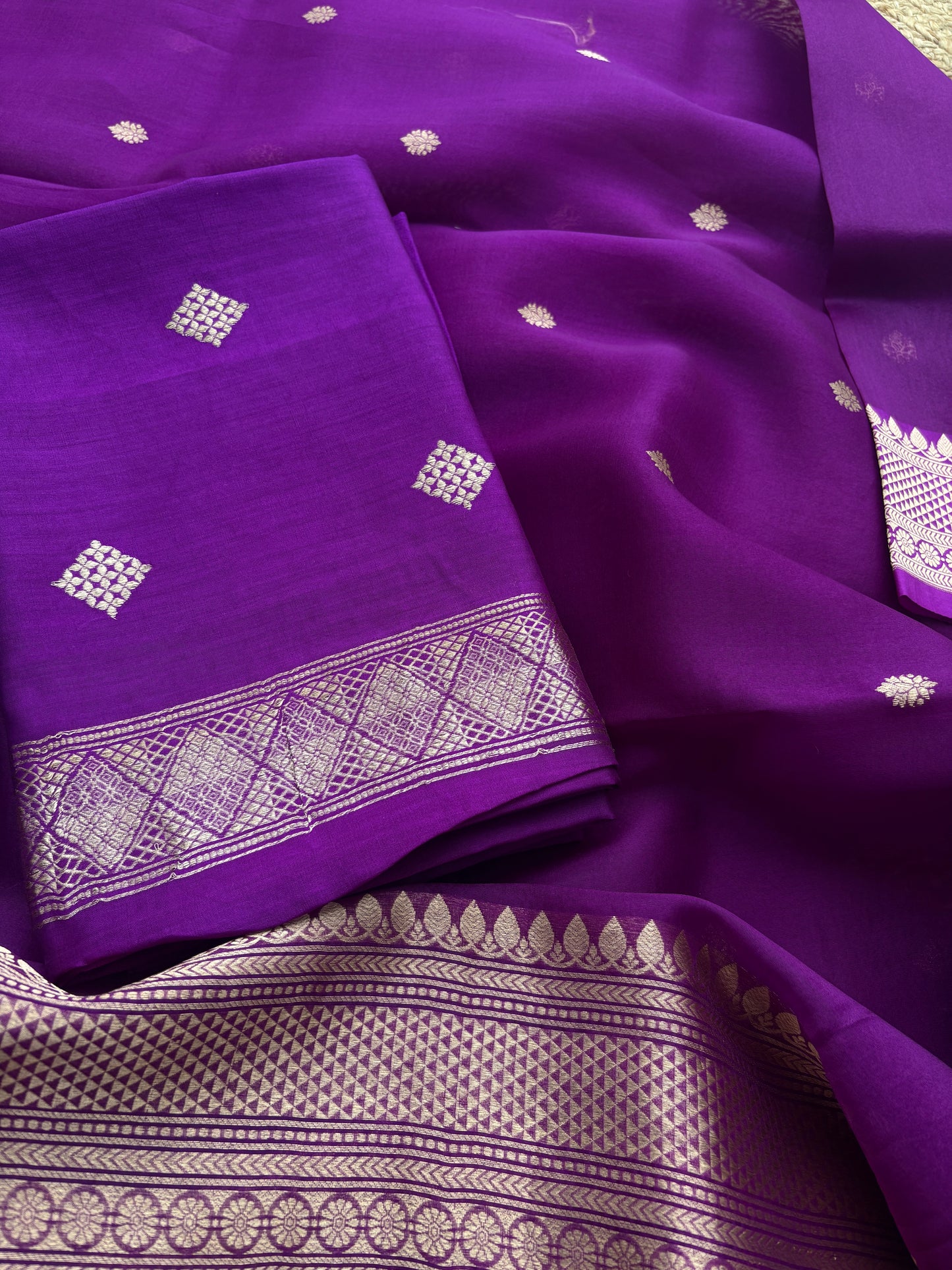 Purple Chiniya kora suit set