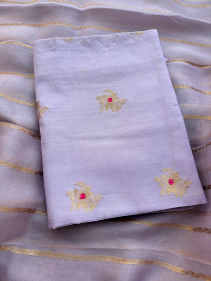 Lavender Chiniya silk 3 piece suit set