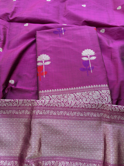 Magenta katan by katan silk suit set