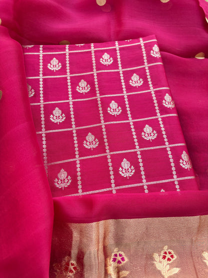 Pink Chiniya kora suit set