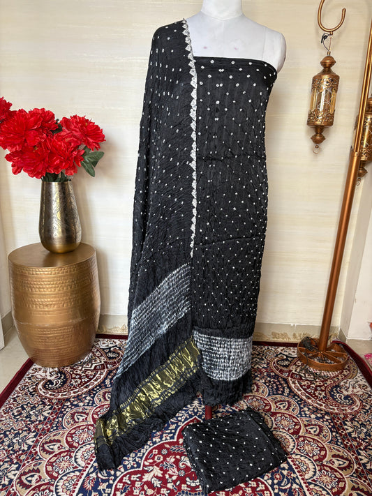 Black Bandhani suit set