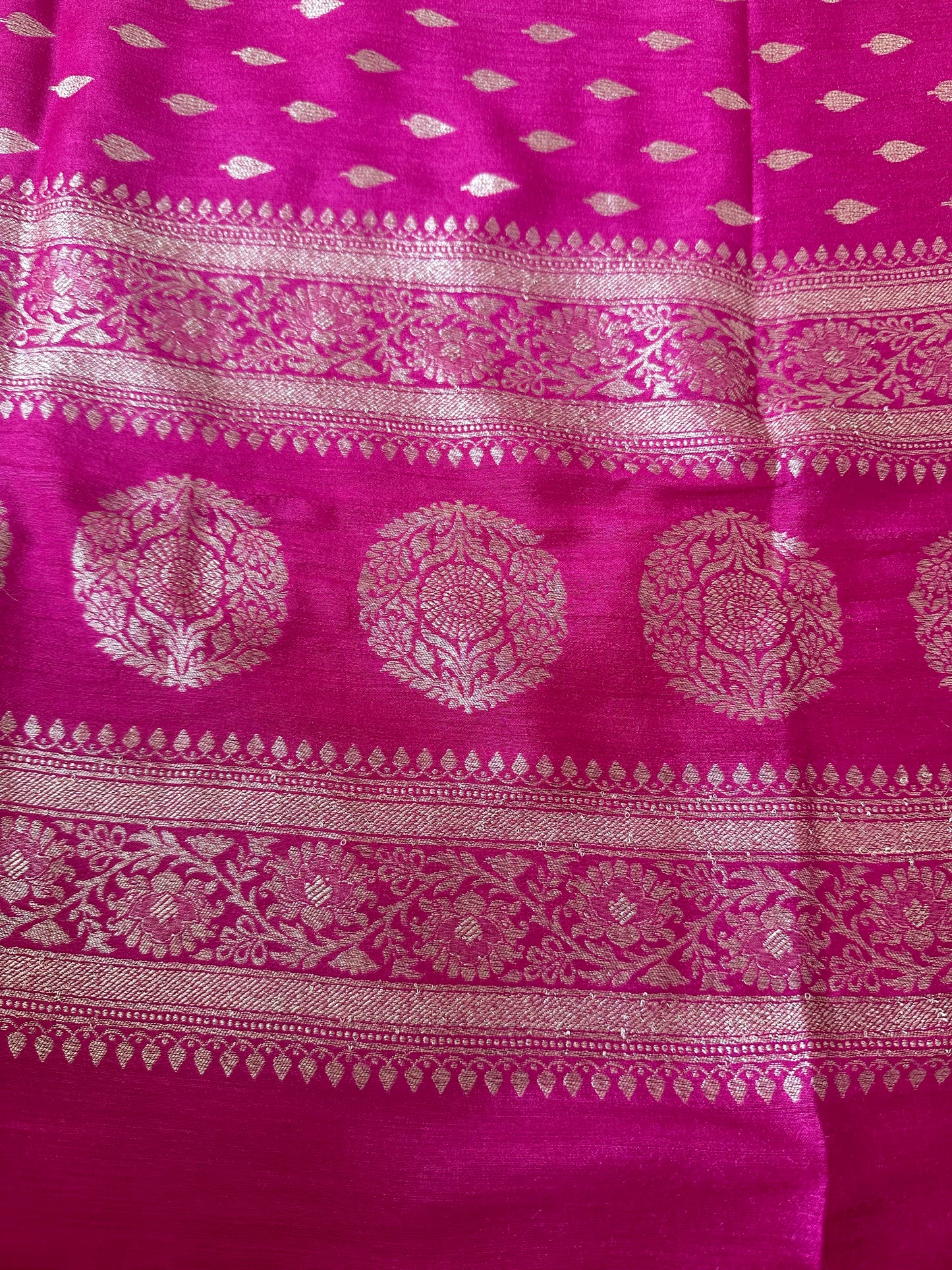 Magenta moonga silk suit