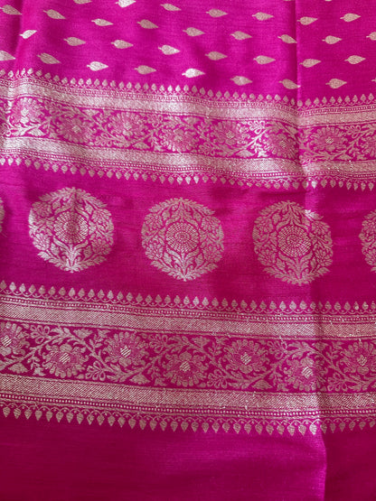 Magenta moonga silk suit