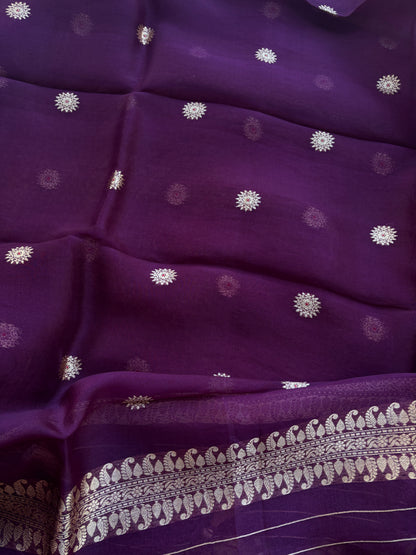 Purple mango silk kadhwa suit set