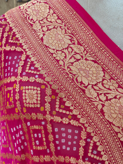 Pink shaded georgette dupatta