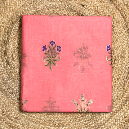 Peach Chanderi meenadar suit set