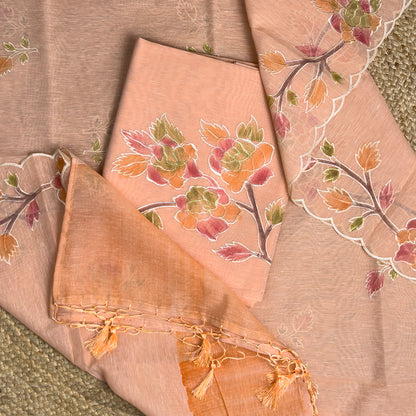 Peach linen cotton suit set