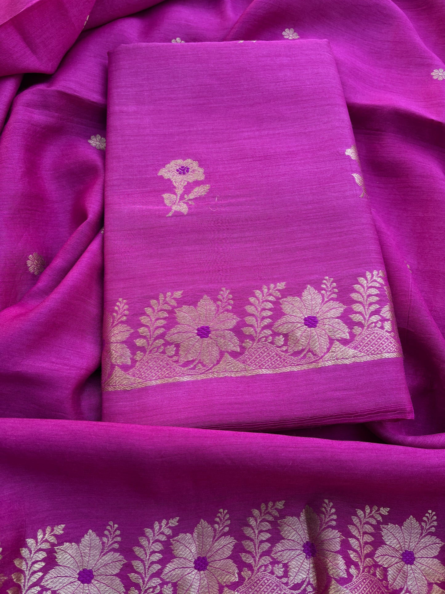 Pink moonga silk kadhwa suit set