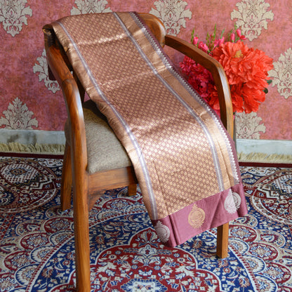 Dusty Maroon Mashru Silk Saree