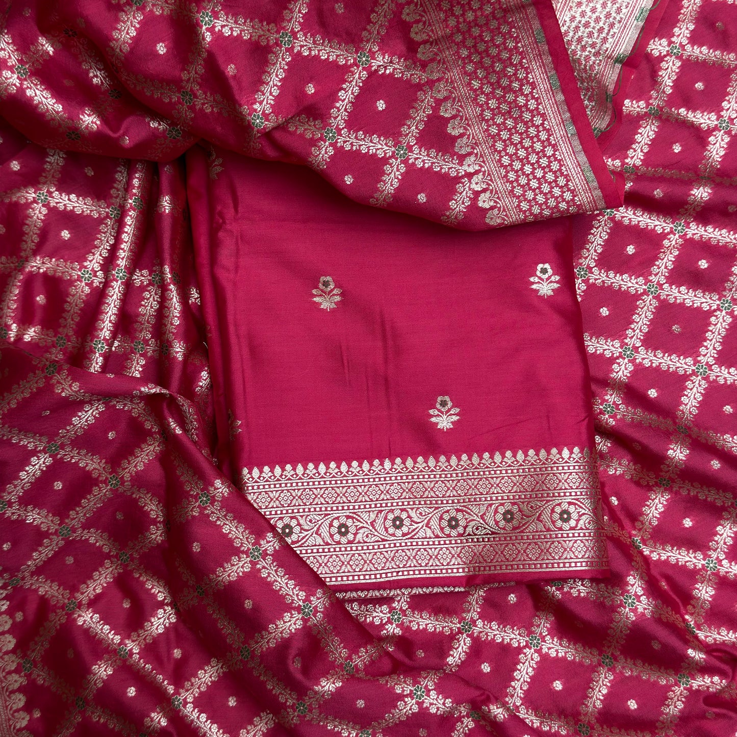 Red mulberry silk suit set